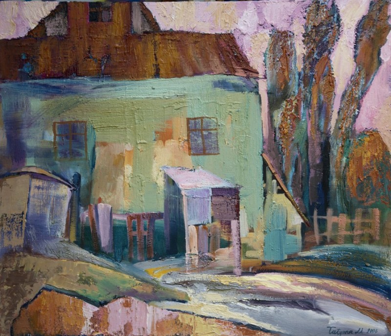 Старый двор 3 х.м 60х70 2006г
