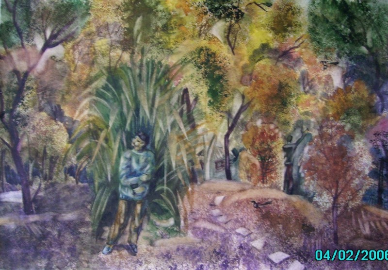 Осень на Сырдарье. Бумага, акварель, 60 х80, 1989 г.