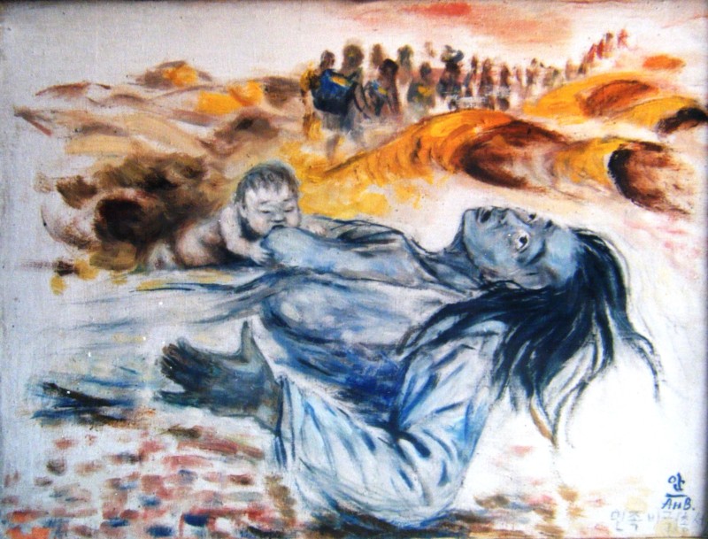 "Смерть мадонны" из серии "Народная трагедия" Х. м. 46х55