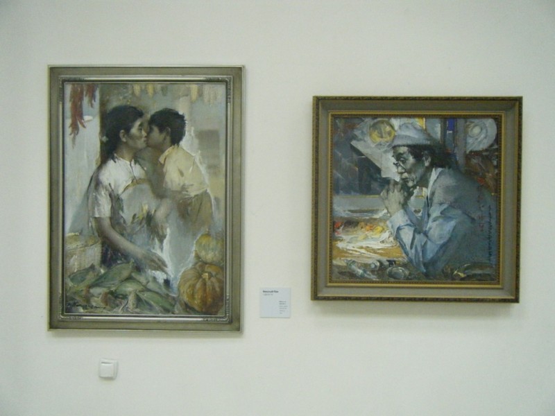 Николай Пак. Мать и я. Холст, масло. 100х70; Автопортрет. Холст, масло. 70,7х70