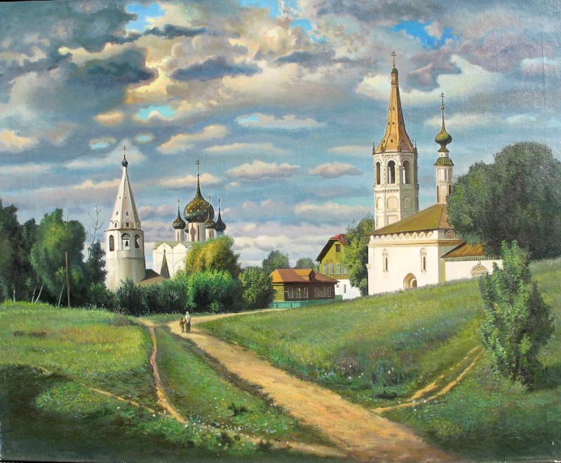 «Горицкий монастырь».г. Переславль Залевски 74х50см. х.м. 1993г.
