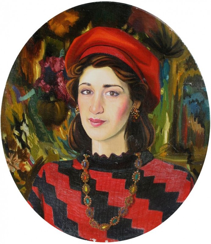 Портрет Анжелики в овале 70х58 х.м. 1997г.