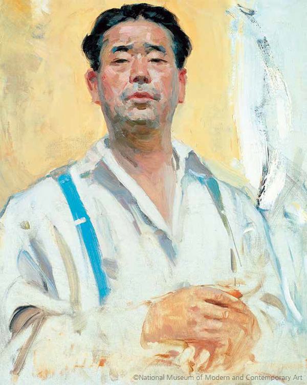 «Автопортрет». 1963 г. Холст, масло. 75 см × 60 см. Пён Воллён написал множество портретов, но автопортрет художника остался незаконченным.